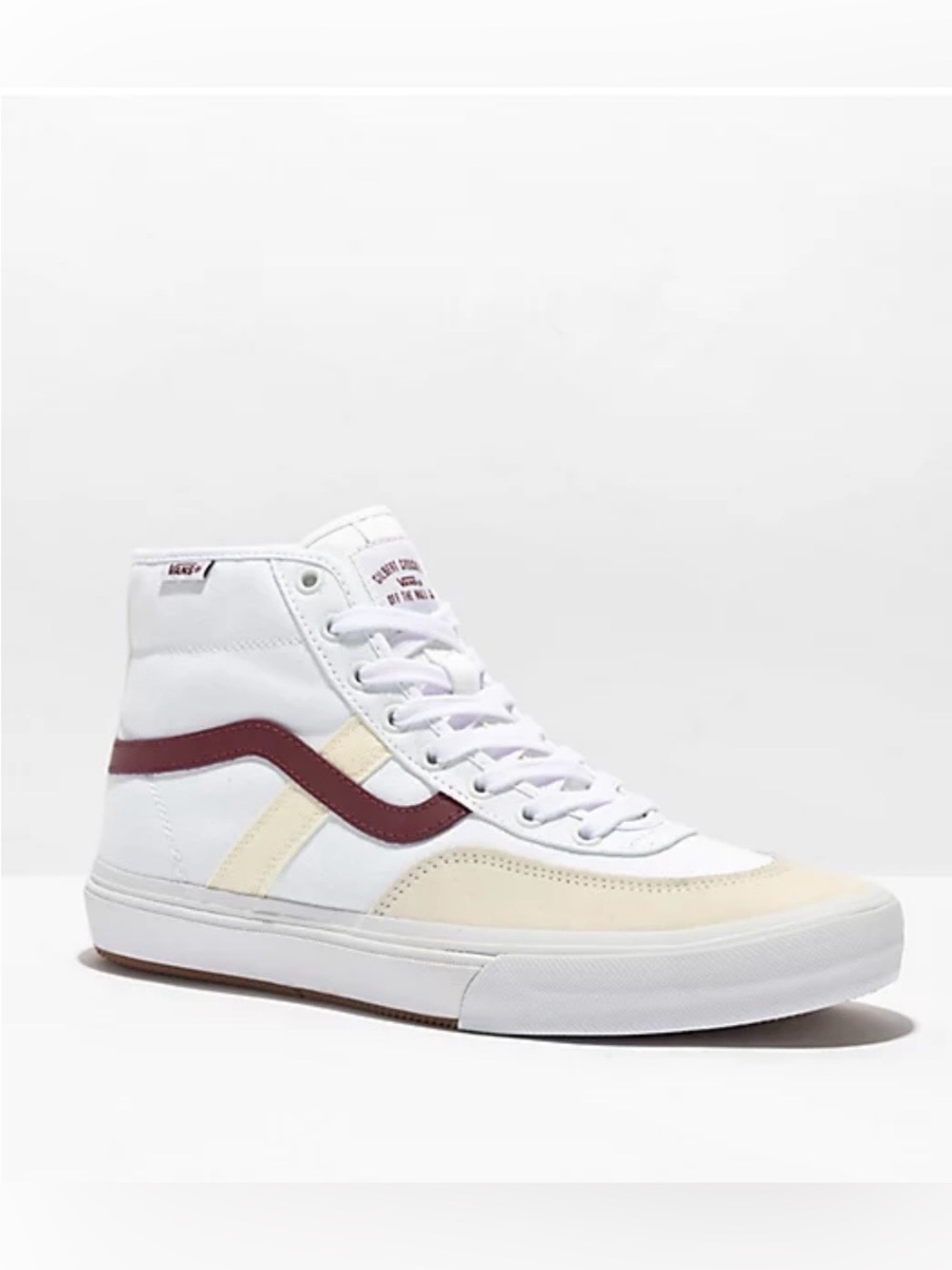 Vans Crockett High White & Red Skate Shoes